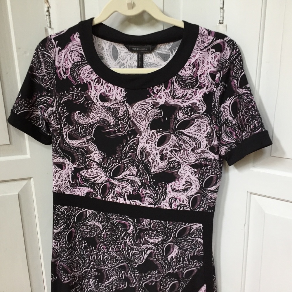 BGBGMaxAzria Purple & Black Paisley Dress - Picture 3 of 15